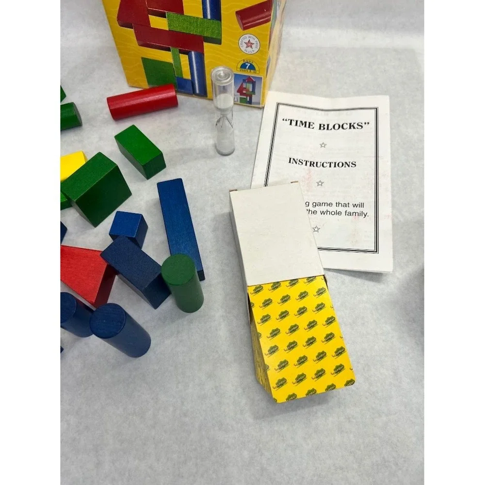 TC Timber Time Blocks Vintage Wooden Building Game 50-8151 Educational Toy